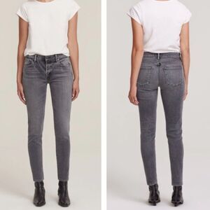 Agolde Sophie Duet Mid-Rise Skinny Crop Grey Women's Denim Jeans (Size24)